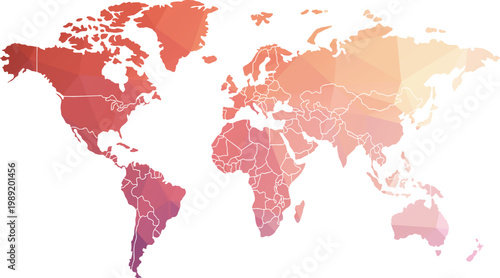 Gradient world map, colorful geography, vector illustration, global map vector illustration