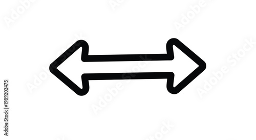 Two opposing arrows indicating direction a simple black silhouette
