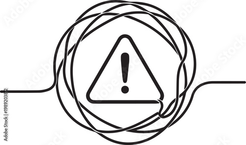 Black exclamation mark in triangle warning symbol
