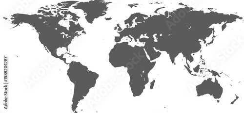 Dark gray map silhouette on white