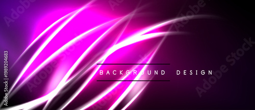 Abstract purple lines create dynamic flow. Dark background enhances vibrant glow, modern design element. Smooth curves suggest energy, movement.