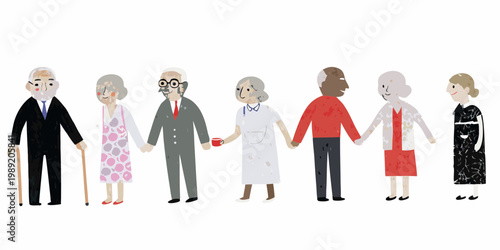 Diverse group of people holding hands representing community and unity