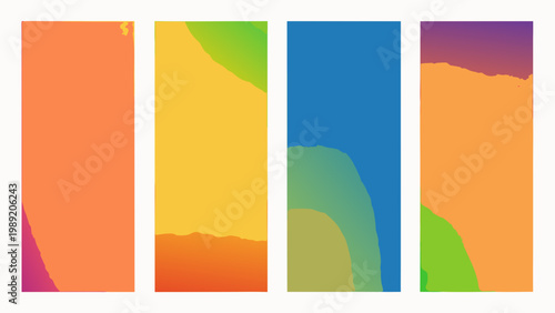 Abstract vertical stripes in vibrant blended colors against a white background