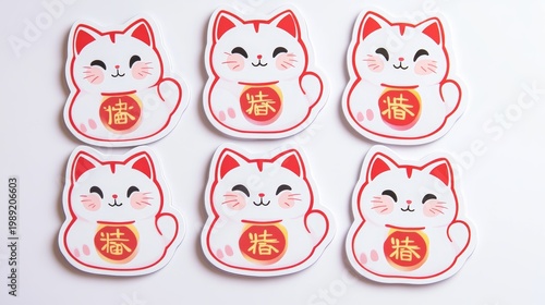 Cute Sticker Pack of Japanese Beckoning Cats
