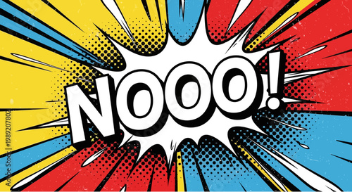 Comic speech bubble with NOOO text.