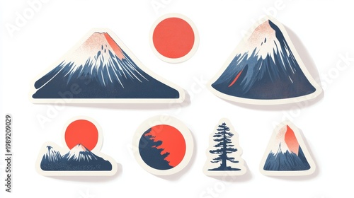 Sticker Pack of Japan Fuji Mountain