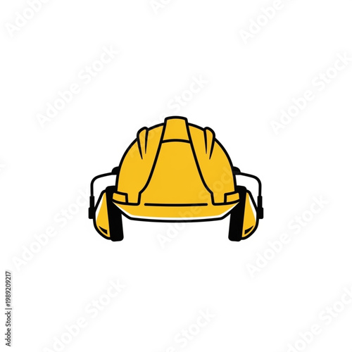 Yellow construction helmet vector