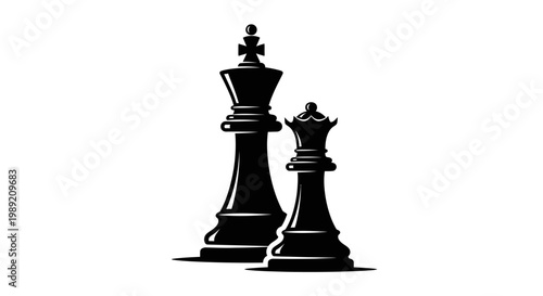 Black chess king and queen pieces.