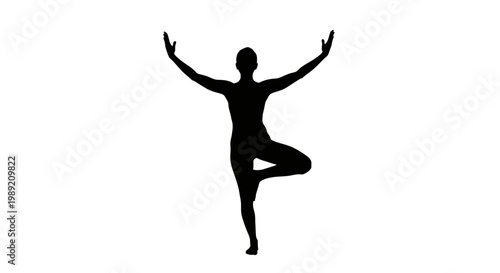 Person doing yoga tree pose.