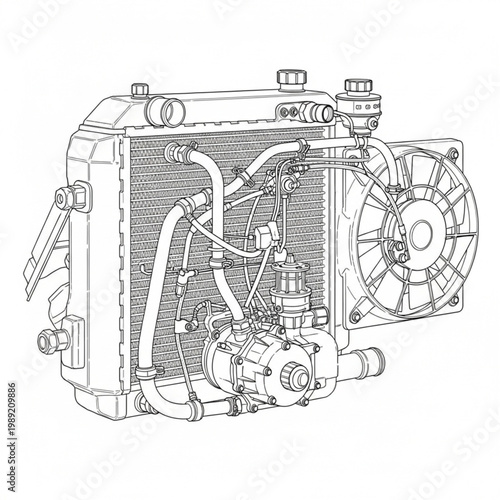 Car Radiator Cooling System Component.