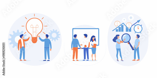 Team brainstorming session focused on new ideas and strategic planning