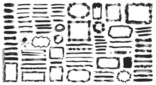 Black and white shapes and lines.