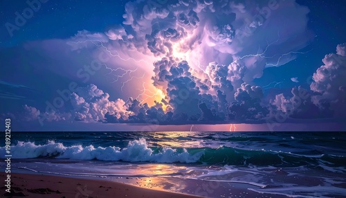 A serene seascape with sunset peeking through clouds