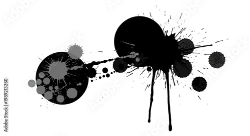 Black Ink Splatter Art Design Element.