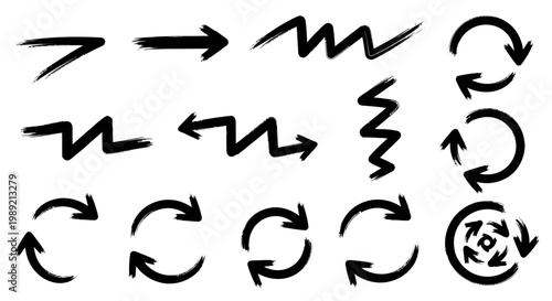 Collection of various black arrows.