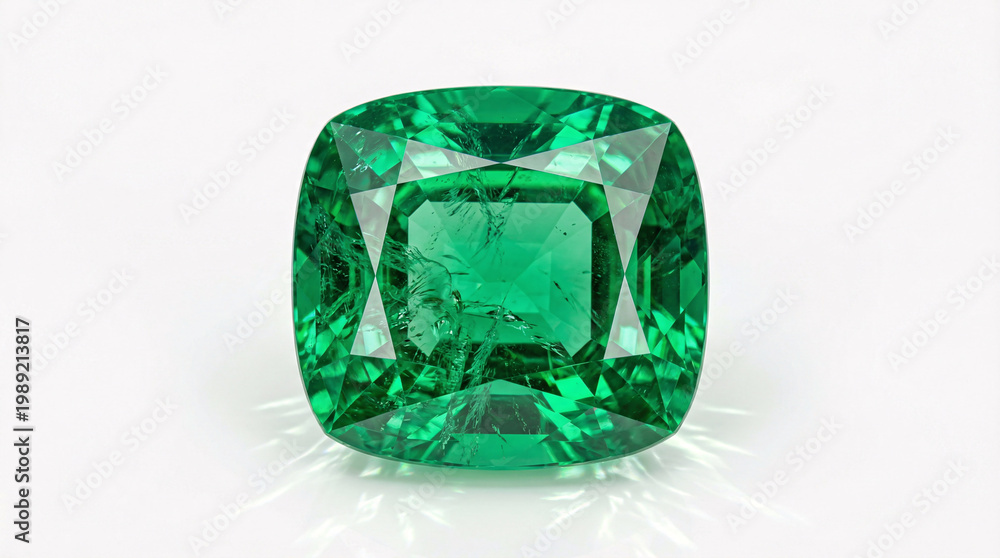 Fototapeta premium A large square cut emerald gemstone