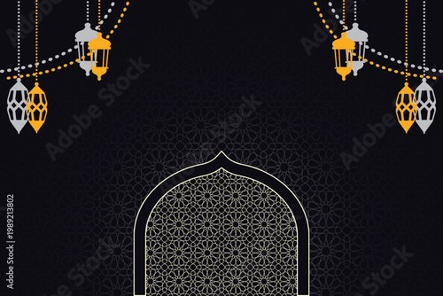Eid mubarak decorative arabic islamic banner design