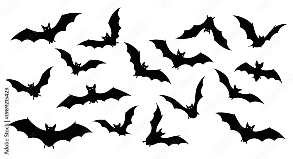 Obraz premium Flying Bats Silhouette
