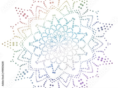 Canvastavla Not created by AI, RAINBOW Mandala dot painting design, Aboriginal traditional p
