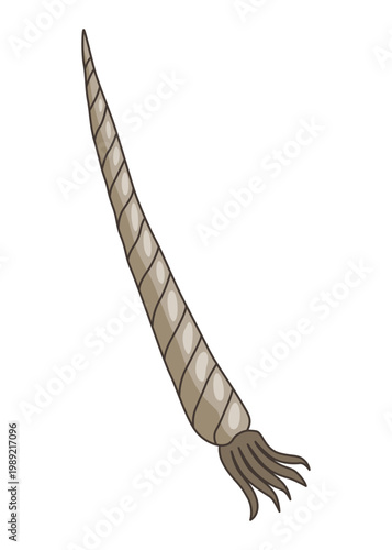 Dinosaurs skeletons parts underground. Fossils, bones of prehistoric reptiles and ammonites