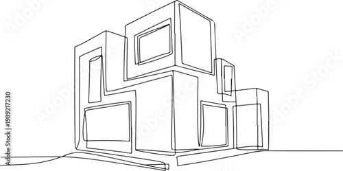 Stack of glasses. Home Appliance Concept. Single line draw design. Vector graphic illustration. Microwave Oven Stack Illustration