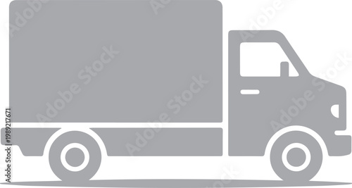 Truck icon depicts a commercial delivery vehicle used for logistics, transport, and supply chain management services.