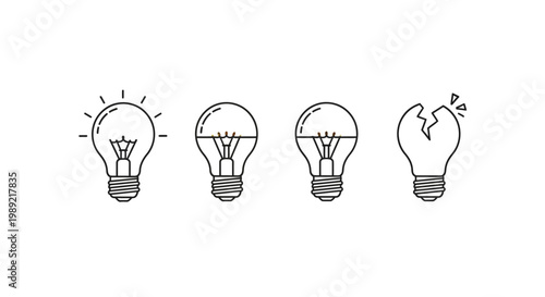 Light Bulbs Ideas Concept Illustration.