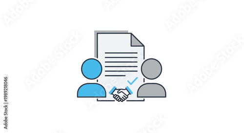 Business Agreement and Partnership Illustration.