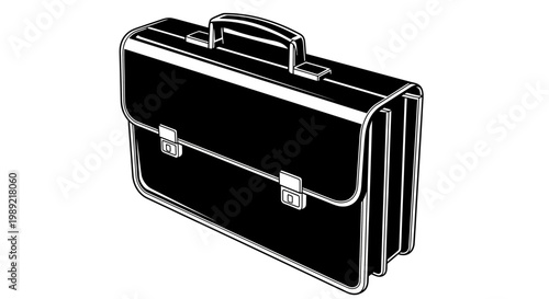 Classic Black Briefcase Professional Business Accessory.