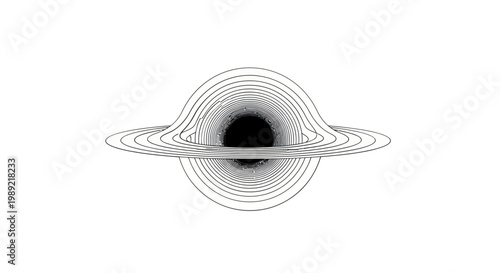 Abstract Black Hole Illustration with Gravitational Lensing Effect