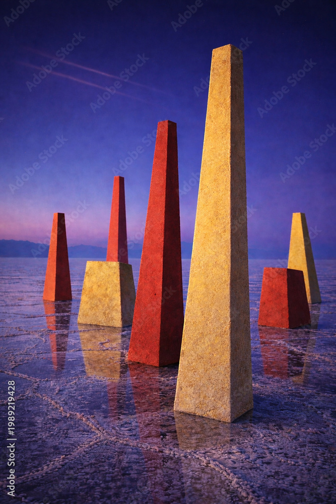 Obraz premium Towering obelisks in remote locations