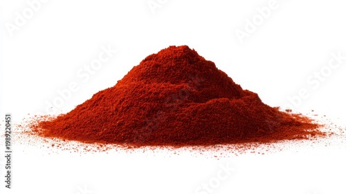 Bright red spice powder on white background. AI generated