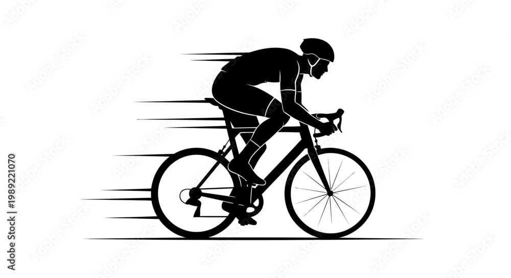 Obraz premium Professional Cyclist Riding Fast Bicycle.