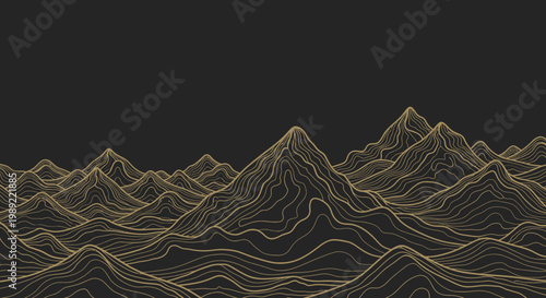 Wavy lines forming mountain range.