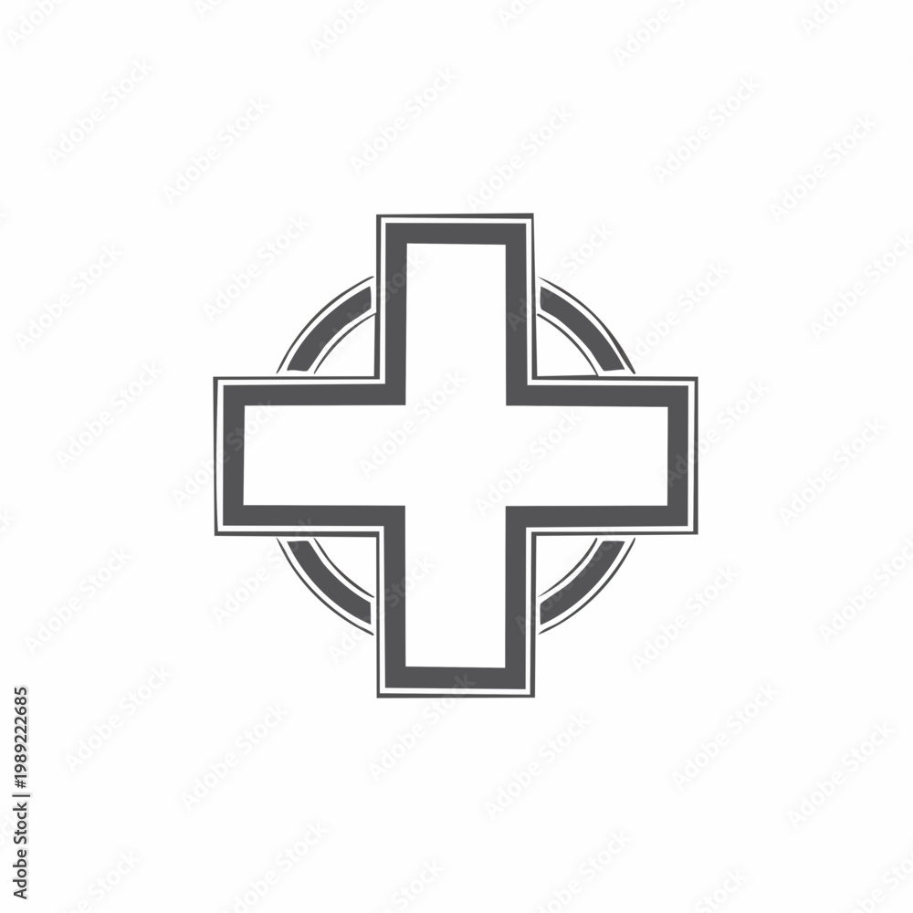 Fototapeta premium Medical Cross Icon with Circular Design Vector Illustration