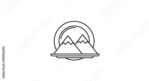 Mountain Landscape Icon Design.