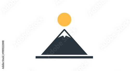 Mountain Landscape with Sun.