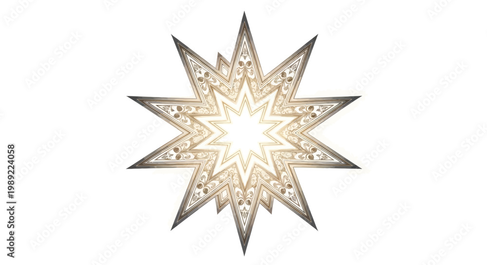 Obraz premium Intricate star shaped decorative design element.