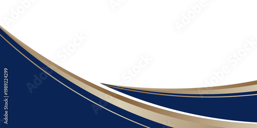 Blue Gold Wave Abstract Shape Border and Corner Frame Vector Eps 10 Decorative Elements Corners, illustration