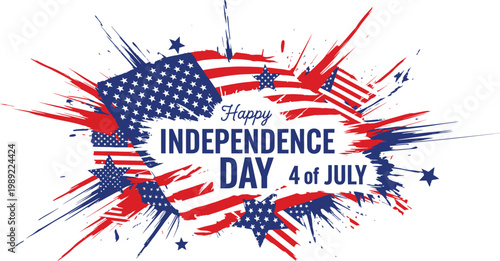 Patriotic independence day celebration a brushstroke american flag design