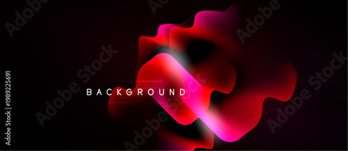 Abstract red fluid shapes over black background. Bright highlights create dynamic visual effect. Text reads BACKGROUND. Modern design element.