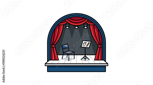 Theatre Stage with Music Stand.