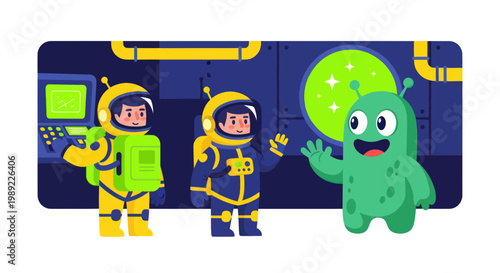Astronauts Meet Friendly Alien in Space Station