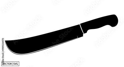 Machete Silhouette - Sharp Curved Blade Tool