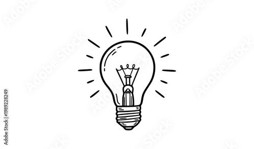 Creative Light Bulb Idea Doodle Illustration
