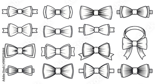 Hand-Drawn Bow Tie Collection: Elegant Accessories for Formal Wear