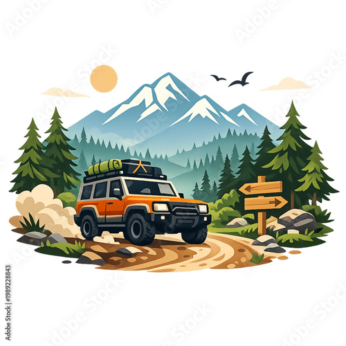 off road adventure, forest trail, offroad vehicle, 4x4, suv adventure, dirt road, muddy trail, rugged terrain, outdoor adventure, wilderness, nature exploration, forest landscape, overland travel, exp