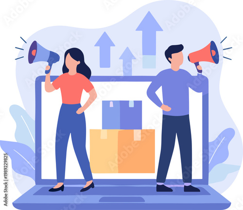 Affiliate marketing network Illustration