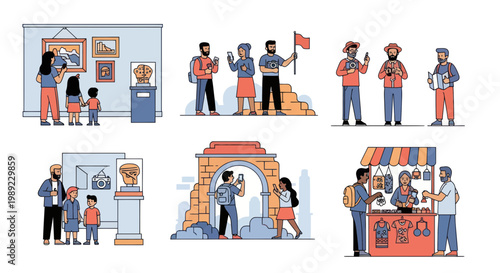 Flat design people, various professions, occupations, and activities, colorful illustrations, vector icons