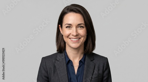 Professional Business Woman Portrait Smiling in Formal Blazer Suit